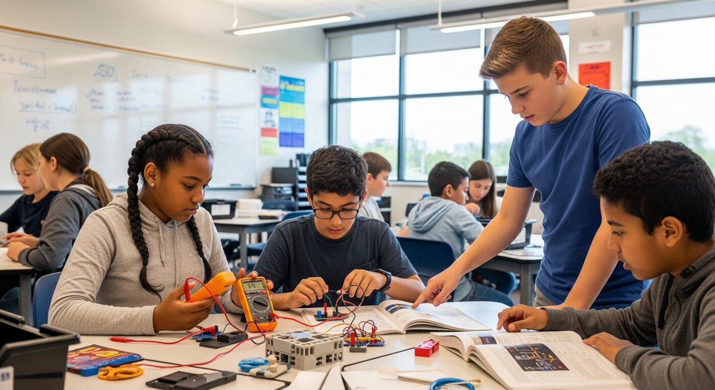 Charter school students participating in activities