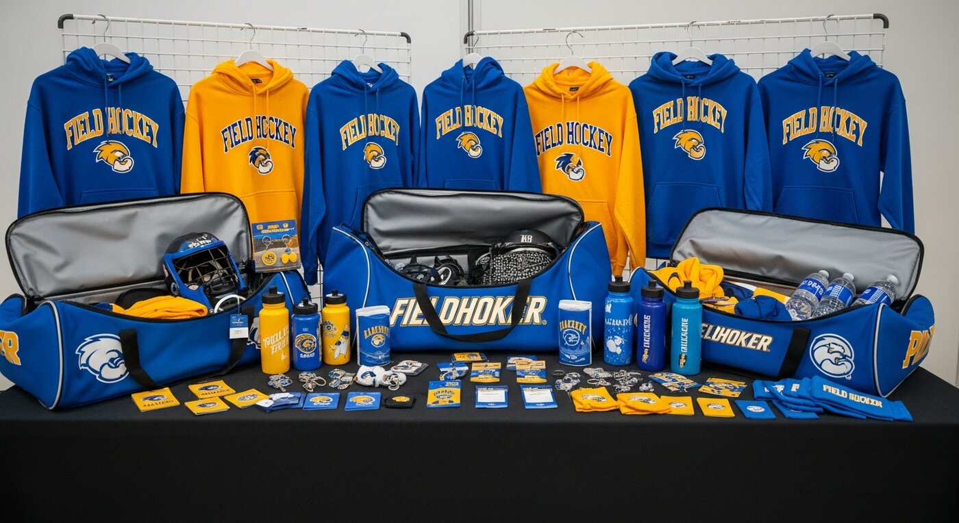 Field hockey merchandise display