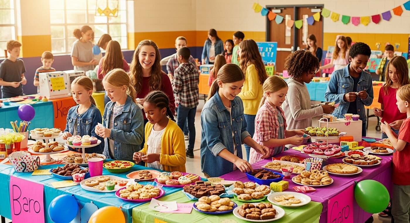 K-12 students at a fundraising event
