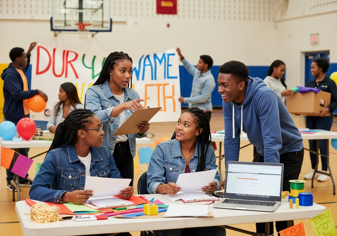 Student leaders planning events